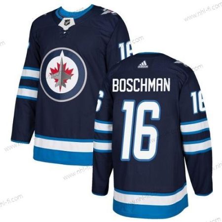 Adidas Winnipeg Jets #16 Laurie Boschman Laivastonsininen Sininen Kotiottelu Aito Ommeltu NHL Paita – Miesten