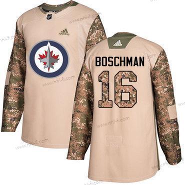 Adidas Winnipeg Jets #16 Laurie Boschman Maastokuvio Aito 2017 Veterans Day Ommeltu NHL Paita – Miesten