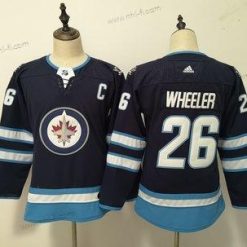 Adidas Winnipeg Jets #26 Blake Wheeler Laivastonsininen Paita – Naisten