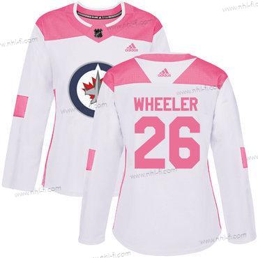 Adidas Winnipeg Jets #26 Blake Wheeler Valkoinen Pinkki Aito Ommeltu NHL Paita – Naisten