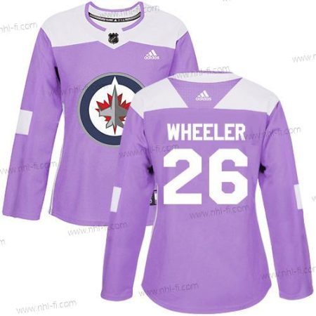 Adidas Winnipeg Jets #26 Blake Wheeler Violetti Aito Taistelee syöpää vastaan Ommeltu NHL Paita – Naisten