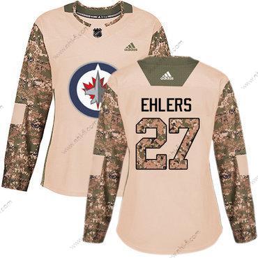 Adidas Winnipeg Jets #27 Nikolaj Ehlers Maastokuvio Aito 2017 Veterans Day Ommeltu NHL Paita – Naisten