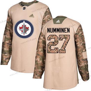 Adidas Winnipeg Jets #27 Teppo Numminen Maastokuvio Aito 2017 Veterans Day Ommeltu NHL Paita – Miesten