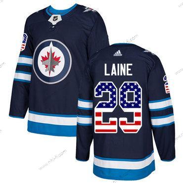 Adidas Winnipeg Jets #29 Patrik Laine Laivastonsininen Sininen Kotiottelu Aito USA Flag Ommeltu NHL Paita – Miesten