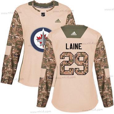 Adidas Winnipeg Jets #29 Patrik Laine Maastokuvio Aito 2017 Veterans Day Ommeltu NHL Paita – Naisten