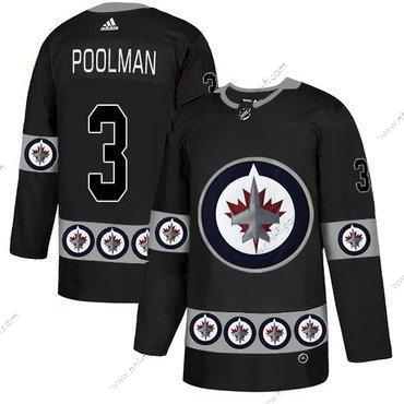 Adidas Winnipeg Jets #3 Tucker Poolman Musta Maajoukkue Logos Paita – Miesten