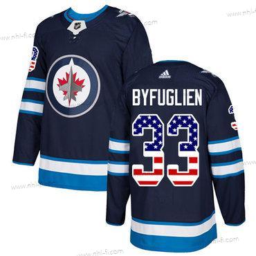 Adidas Winnipeg Jets #33 Dustin Byfuglien Laivastonsininen Sininen Kotiottelu Aito USA Flag Ommeltu NHL Paita – Miesten