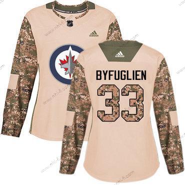 Adidas Winnipeg Jets #33 Dustin Byfuglien Maastokuvio Aito 2017 Veterans Day Ommeltu NHL Paita – Naisten