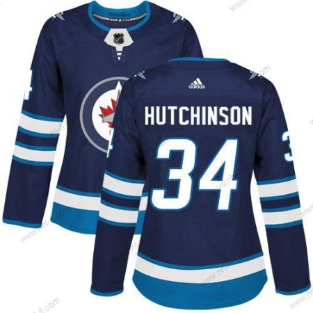 Adidas Winnipeg Jets #34 Michael Hutchinson Laivastonsininen Sininen Kotiottelu Aito Ommeltu NHL Paita – Naisten