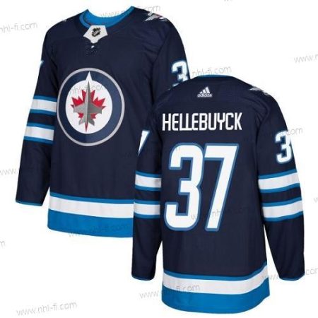 Adidas Winnipeg Jets #37 Connor Hellebuyck Laivastonsininen Sininen Kotiottelu Aito Ommeltu NHL Paita – Miesten