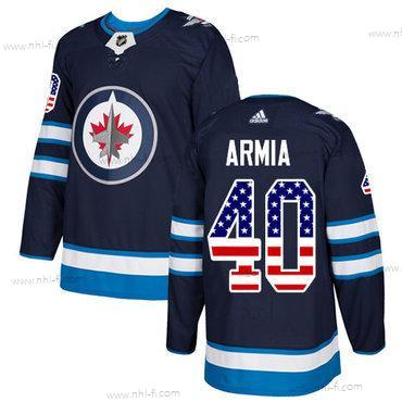 Adidas Winnipeg Jets #40 Joel Armia Laivastonsininen Sininen Kotiottelu Aito USA Flag Ommeltu NHL Paita – Miesten