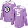 Adidas Winnipeg Jets #5 Dmitry Kulikov Violetti Aito Taistelee syöpää vastaan Ommeltu NHL Paita – Miesten