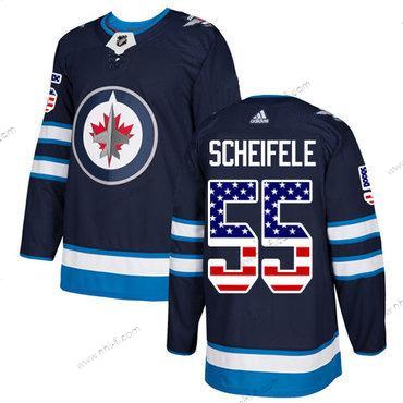 Adidas Winnipeg Jets #55 Mark Scheifele Laivastonsininen Sininen Kotiottelu Aito USA Flag Ommeltu NHL Paita – Miesten