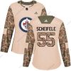 Adidas Winnipeg Jets #55 Mark Scheifele Maastokuvio Aito 2017 Veterans Day Ommeltu NHL Paita – Naisten