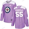 Adidas Winnipeg Jets #55 Mark Scheifele Violetti Aito Taistelee syöpää vastaan Ommeltu NHL Paita – Miesten