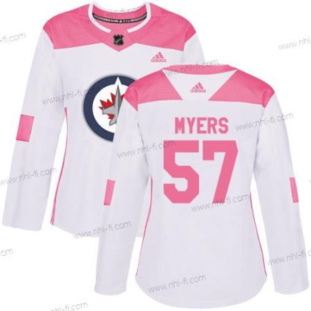 Adidas Winnipeg Jets #57 Tyler Myers Valkoinen Pinkki Aito Ommeltu NHL Paita – Naisten