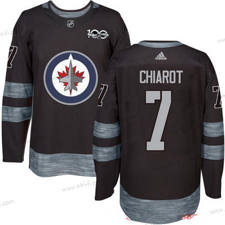 Adidas Winnipeg Jets #7 Ben Chiarot Musta 100th Vuosipäivä Ommeltu NHL 2017 Jääkiekko Paita – Miesten