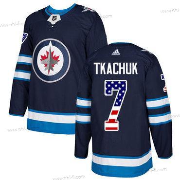 Adidas Winnipeg Jets #7 Keith Tkachuk Laivastonsininen Sininen Kotiottelu Aito USA Flag Ommeltu NHL Paita – Miesten