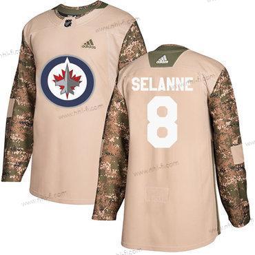 Adidas Winnipeg Jets #8 Teemu Selanne Maastokuvio Aito 2017 Veterans Day Ommeltu NHL Paita – Miesten