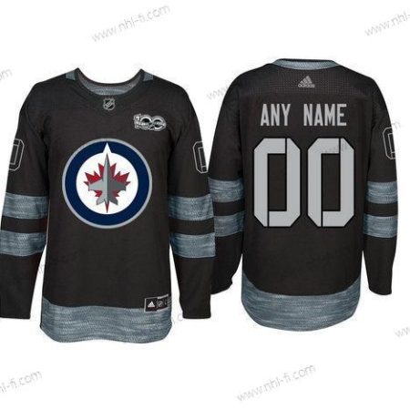 Adidas Winnipeg Jets Räätälöidyt Musta 1917-2017 100th Vuosipäivä Ommeltu NHL Paita