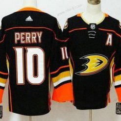 Anaheim Ducks #10 Corey Perry Musta With A Patch 2017-2018 Jääkiekko Ommeltu NHL Paita – Miesten