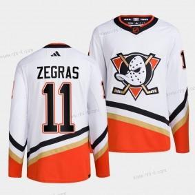 Anaheim Ducks #11 Trevor Zegras Valkoinen 2022-23 Käänteinen Retro Ommeltu Paita – Miesten