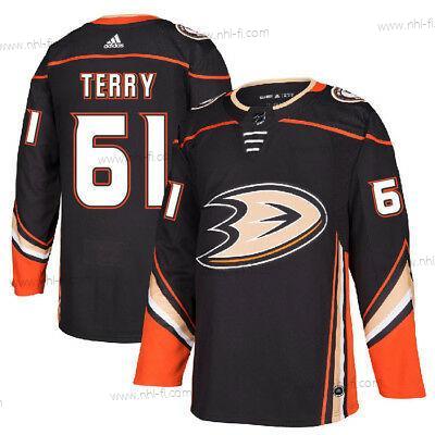 Anaheim Ducks #61 Troy Terry Musta 2017-2018 Jääkiekko Ommeltu NHL Paita – Miesten