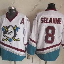 Anaheim Ducks #8 Teemu Selanne Valkoinen Retro CCM Paita – Miesten