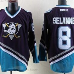 Anaheim Ducks #8 Teemu Selanne Violetti Retro CCM Paita – Miesten