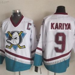 Anaheim Ducks #9 Paul Kariya Valkoinen Retro CCM Paita – Miesten