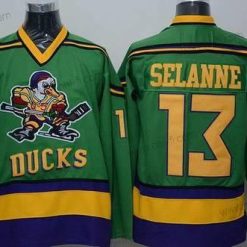 Anaheim Mighty Ducks #13 Teemu Selanne 1991-92 Vihreä CCM Vintage Paita – Miesten