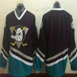 Anaheim Mighty Ducks Tyhjä 1995-96 Violetti CCM Vintage Paita – Miesten