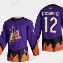 Arizona Coyotes #12 Paul Bissonnette Käänteinen Retro 2020-21 Aito Violetti Paita – Miesten