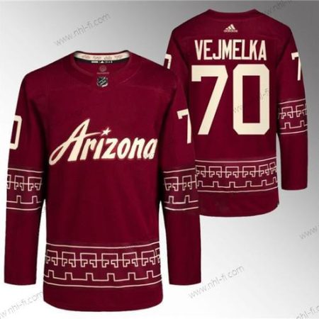 Arizona Coyotes #70 Karel Vejmelka Punainen Vaihtopaita Pro Paita – Miesten