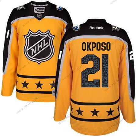 Atlantic Division Buffalo Sabres #21 Kyle Okposo Reebok Keltainen 2017 NHL All-Star Ommeltu Jääkiekko Paita – Miesten