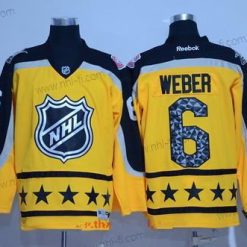 Atlantic Division Montreal Canadiens #6 Shea Weber Reebok Keltainen 2017 NHL All-Star Ommeltu Jääkiekko Paita – Miesten