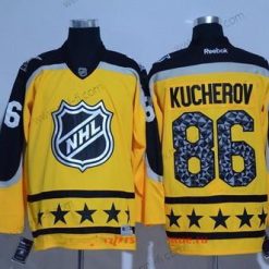 Atlantic Division Tampa Bay Lightning #86 Nikita Kucherov Reebok Keltainen 2017 NHL All-Star Ommeltu Jääkiekko Paita – Miesten