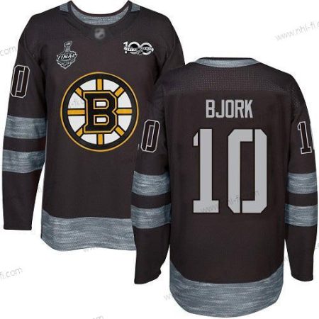 Boston Bruins #10 Anders Bjork Musta 1917-2017 100th Vuosipäivä 2019 Stanley Cup Final Bound Ommeltu Jääkiekko Paita – Miesten