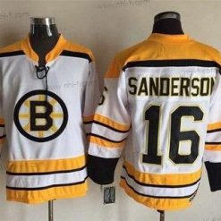 Boston Bruins #16 Derek Sanderson 1968-69 Valkoinen CCM Vintage Paita – Miesten