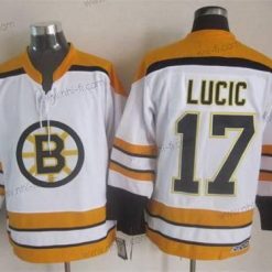 Boston Bruins #17 Milan Lucic 2007-08 Valkoinen CCM Vintage Paita – Miesten