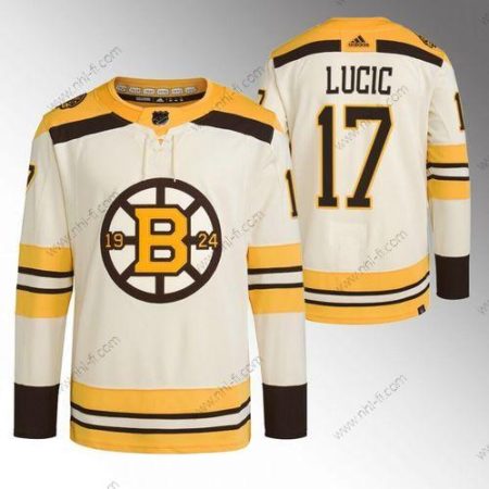 Boston Bruins #17 Milan Lucic Kerma 100th Vuosipäivä Ommeltustitched Paita – Miesten