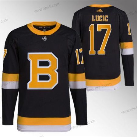 Boston Bruins #17 Milan Lucic Musta Kotiottelu Breakaway Ommeltu Paita – Miesten