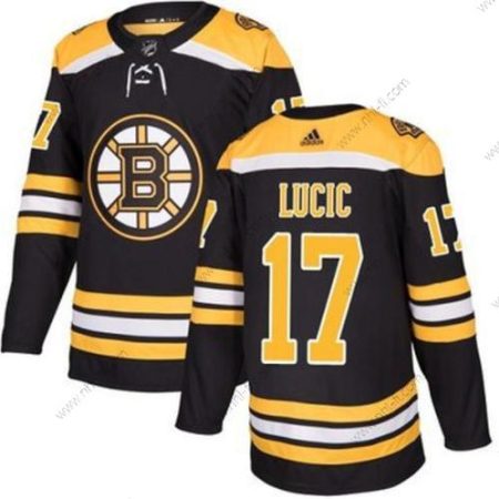 Boston Bruins #17 Milan Lucic Musta Ommeltu Paita – Miesten