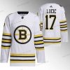 Boston Bruins #17 Milan Lucic Valkoinen 100th Vuosipäivä Ommeltu Paita – Miesten