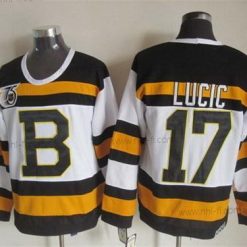 Boston Bruins #17 Milan Lucic Valkoinen 75Th Retro CCM Paita – Miesten