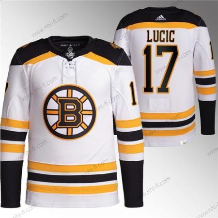 Boston Bruins #17 Milan Lucic Valkoinen Ommeltu Paita – Miesten