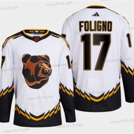 Boston Bruins #17 Nick Foligno Valkoinen 2022-23 Käänteinen Retro Ommeltu Paita – Miesten