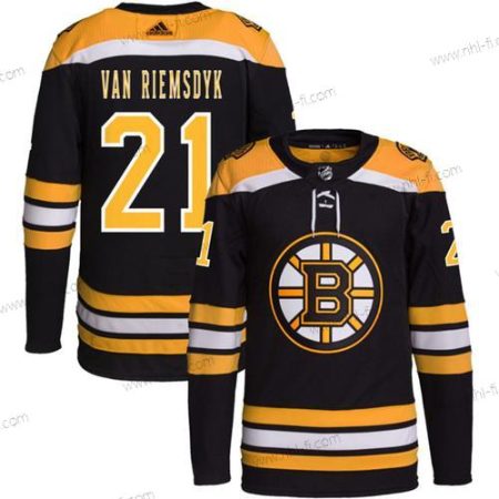 Boston Bruins #21 James Van Riemsdyk Musta Ommeltu Paita – Miesten