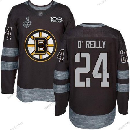 Boston Bruins #24 Terry O’Reilly Musta 1917-2017 100th Vuosipäivä 2019 Stanley Cup Final Bound Ommeltu Jääkiekko Paita – Miesten