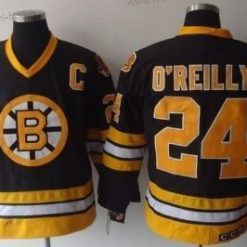 Boston Bruins #24 Terry O’Reilly Musta Retro CCM Paita – Miesten